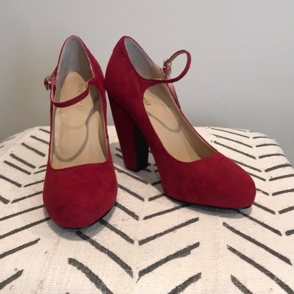 Nine West  red suede heels